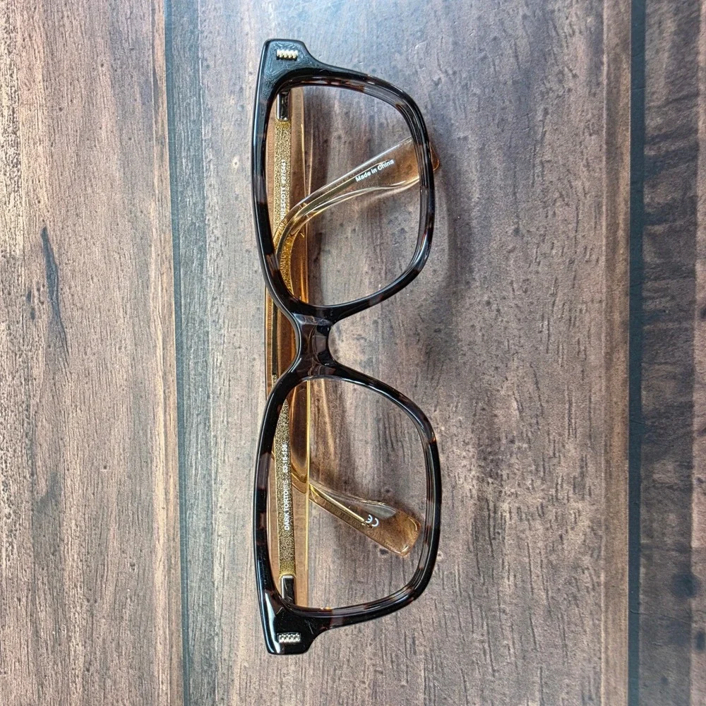 Kirkland Signature Prescott Dark Tortoise Amber Rectangular Eyeglasses Frames